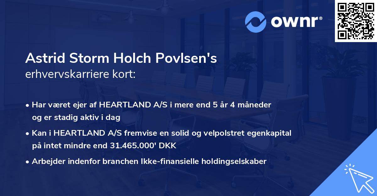 Astrid Storm Holch Povlsen's erhvervskarriere kort