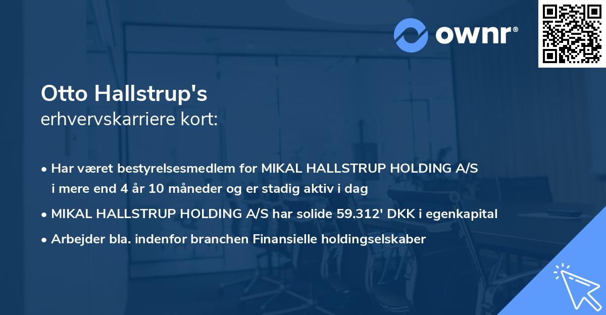 Otto Hallstrup's erhvervskarriere kort