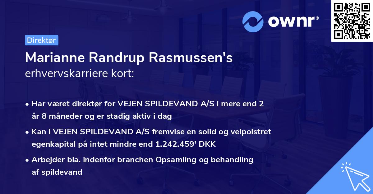 Marianne Randrup Rasmussen's erhvervskarriere kort