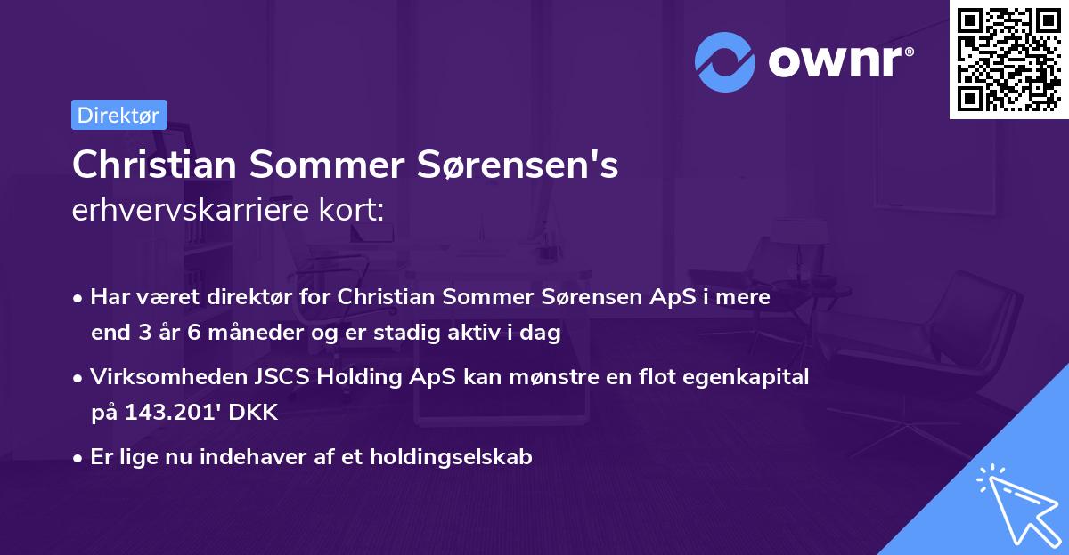 Christian Sommer Sørensen's erhvervskarriere kort