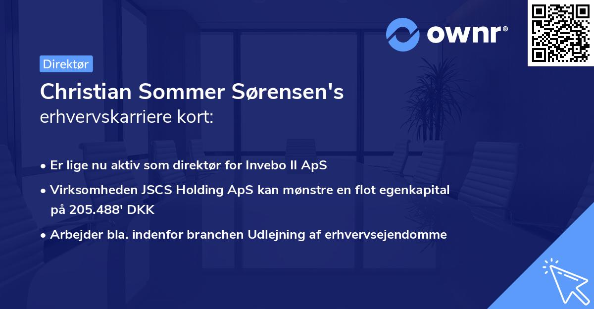 Christian Sommer Sørensen's erhvervskarriere kort