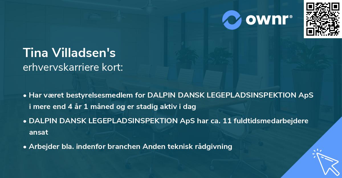 Tina Villadsen's erhvervskarriere kort