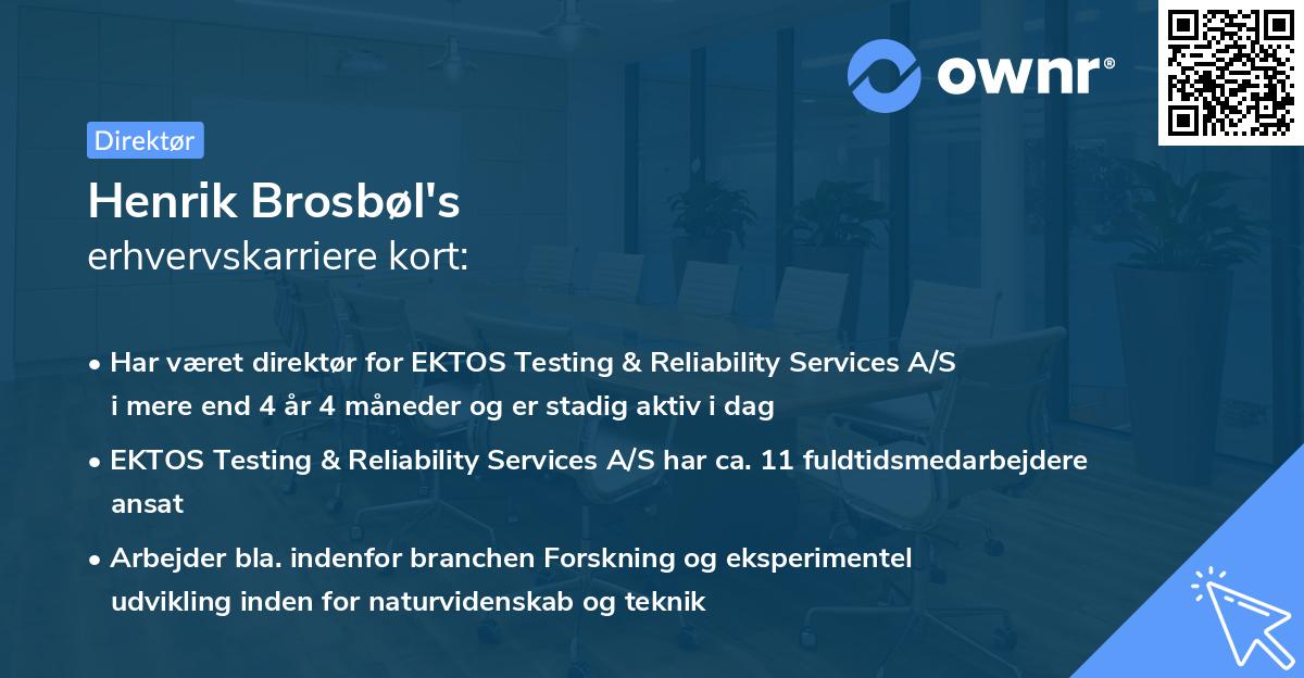 Henrik Brosbøl's erhvervskarriere kort