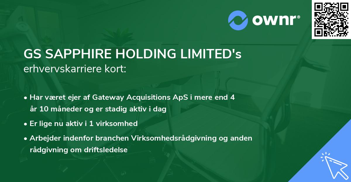 GS SAPPHIRE HOLDING LIMITED's erhvervskarriere kort