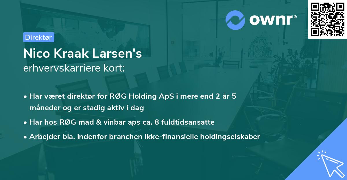 Nico Kraak Larsen's erhvervskarriere kort