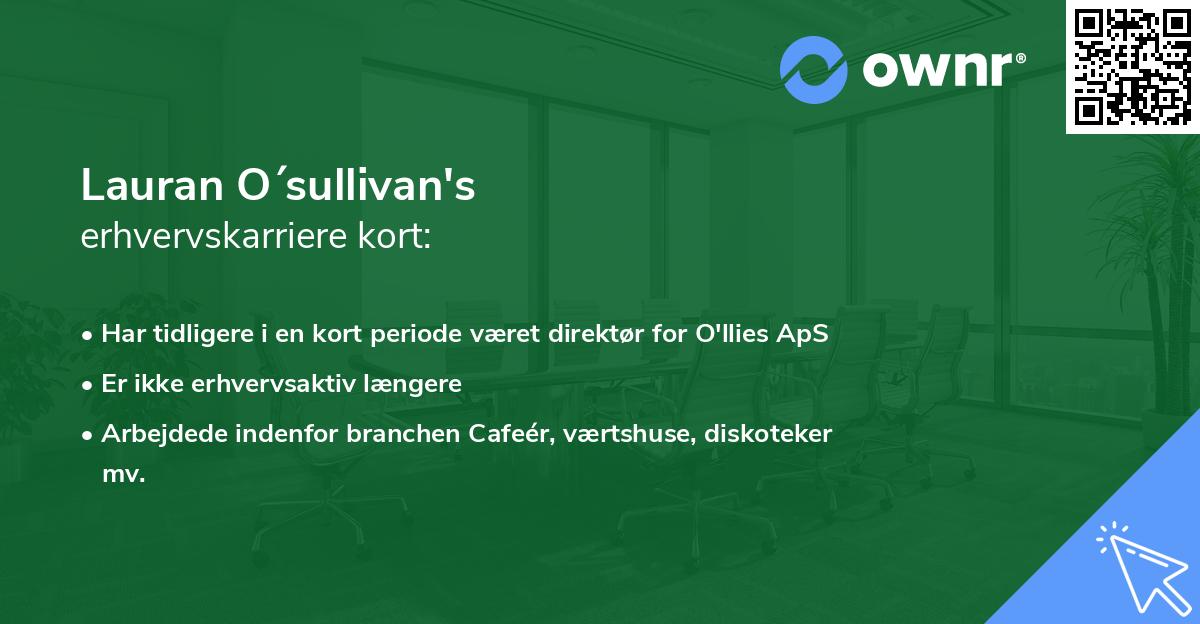 Lauran O´sullivan's erhvervskarriere kort