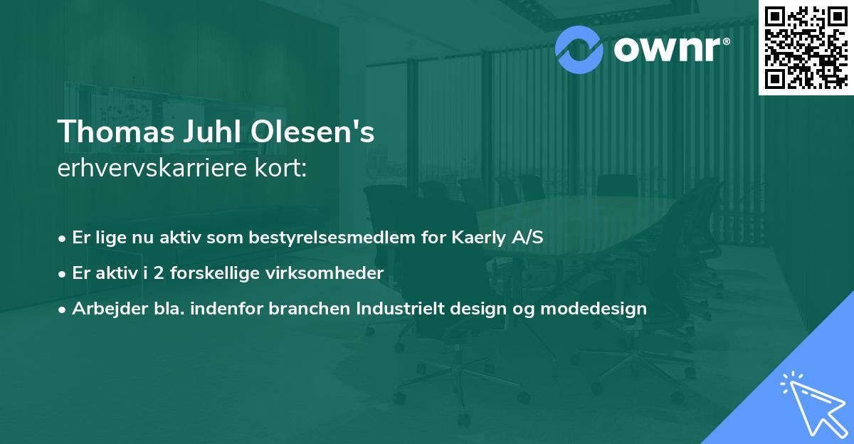 Thomas Juhl Olesen's erhvervskarriere kort