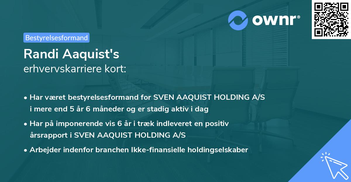 Randi Aaquist's erhvervskarriere kort