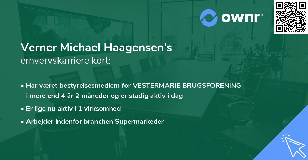 Verner Michael Haagensen's erhvervskarriere kort