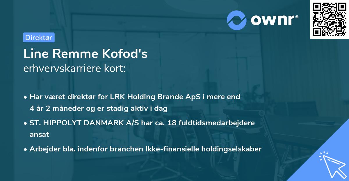 Line Remme Kofod's erhvervskarriere kort