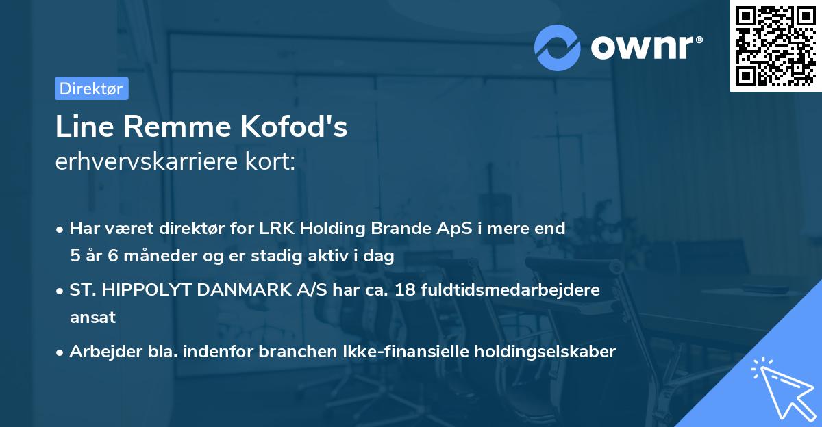 Line Remme Kofod's erhvervskarriere kort