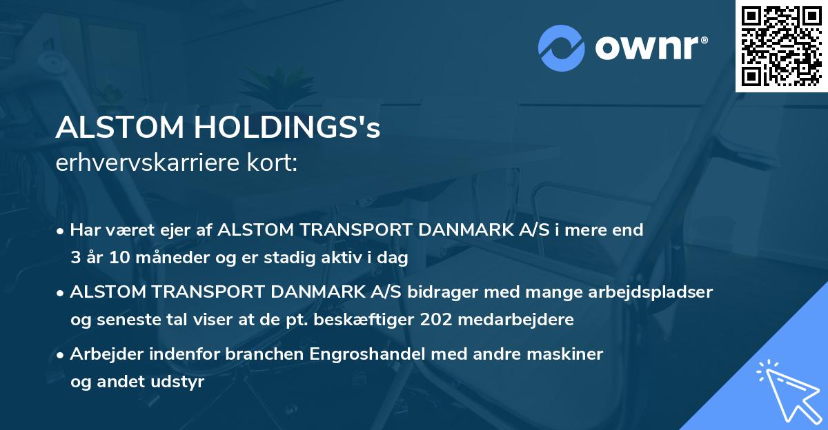 ALSTOM HOLDINGS's erhvervskarriere kort