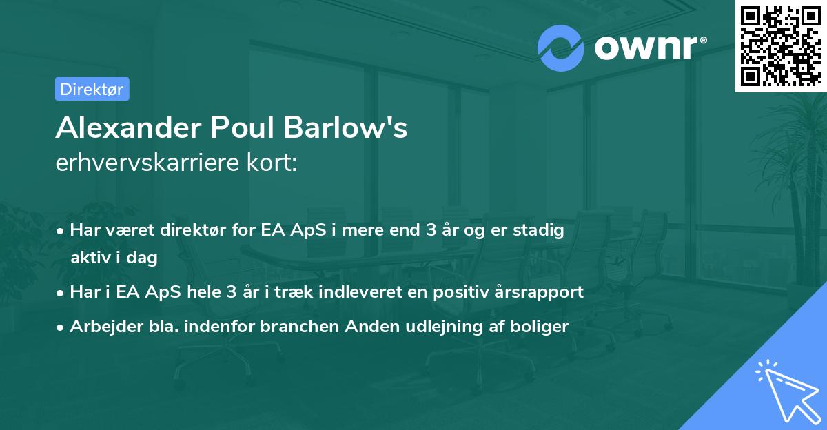 Alexander Poul Barlow's erhvervskarriere kort