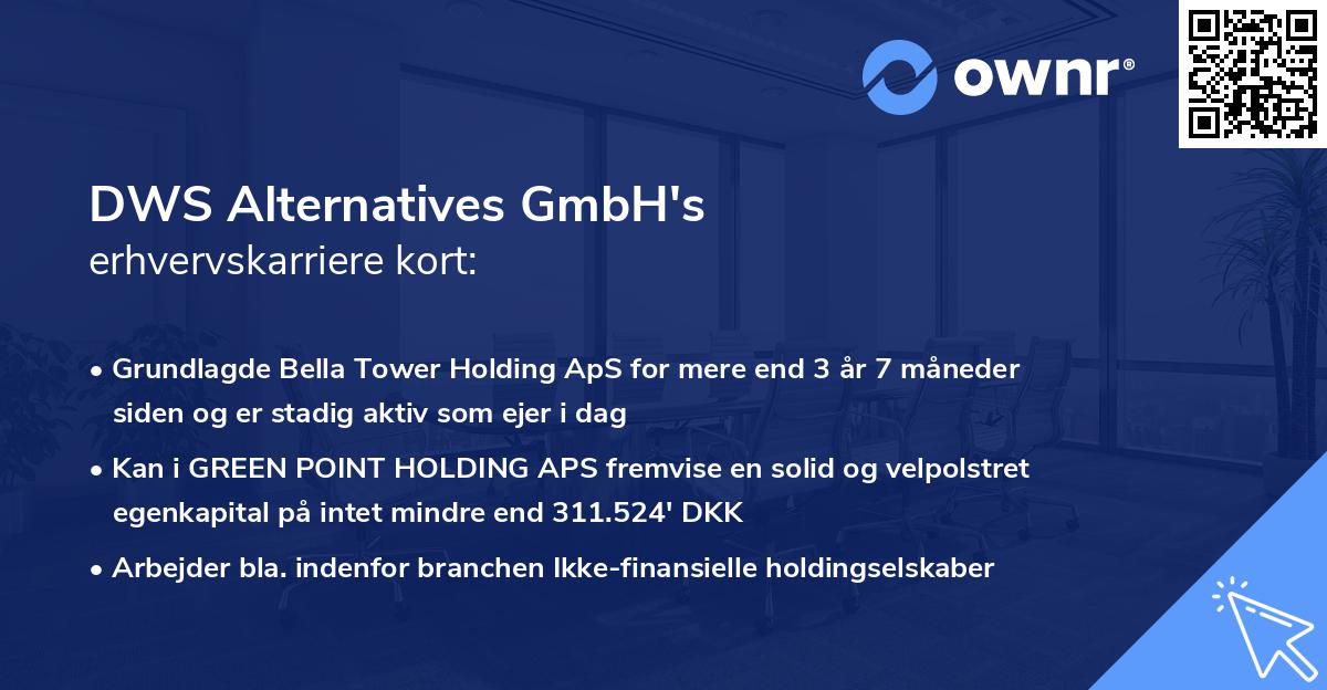 DWS Alternatives GmbH's erhvervskarriere kort