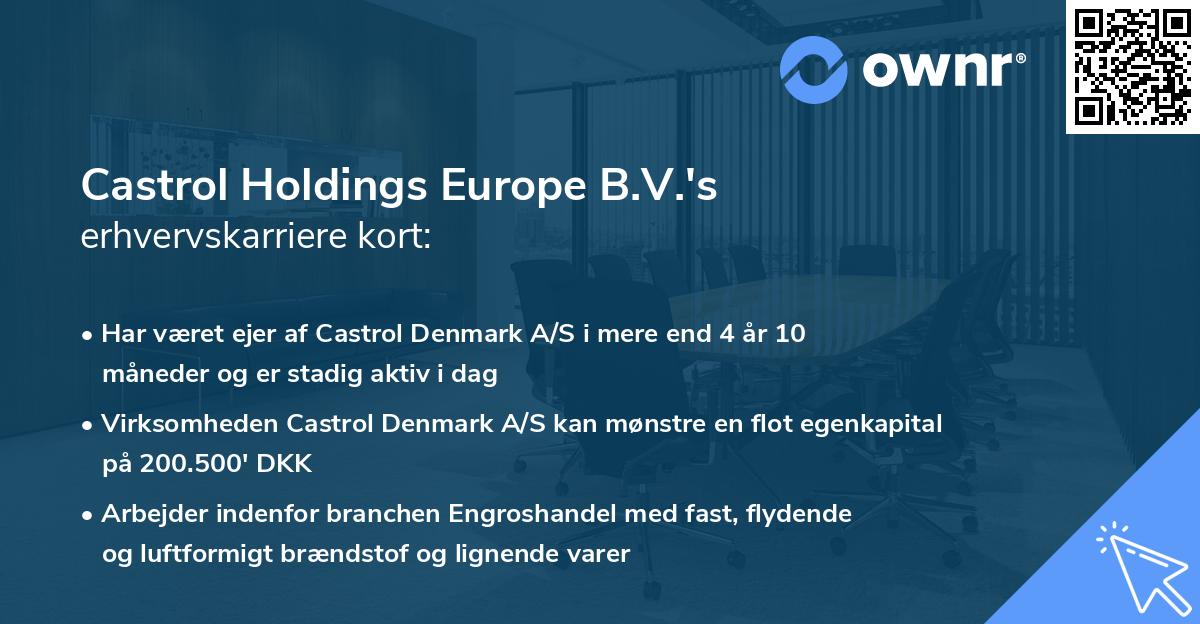 Castrol Holdings Europe B.V.'s erhvervskarriere kort