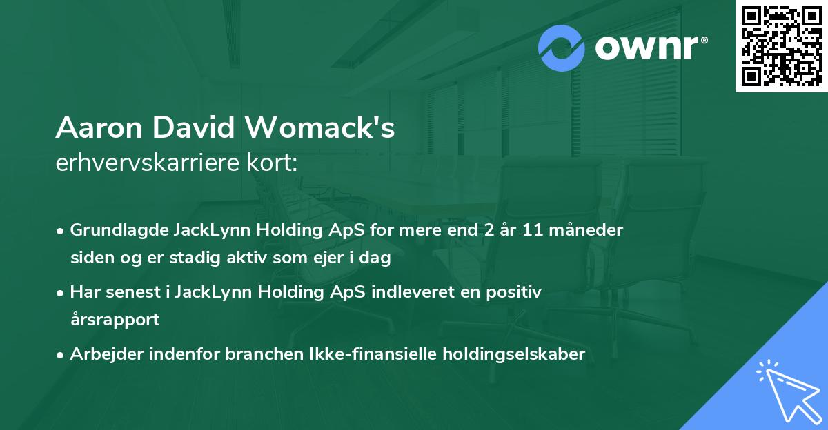 Aaron David Womack's erhvervskarriere kort
