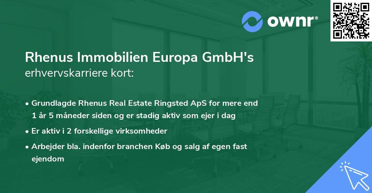 Rhenus Immobilien Europa GmbH's erhvervskarriere kort