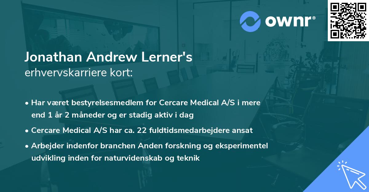 Jonathan Andrew Lerner's erhvervskarriere kort