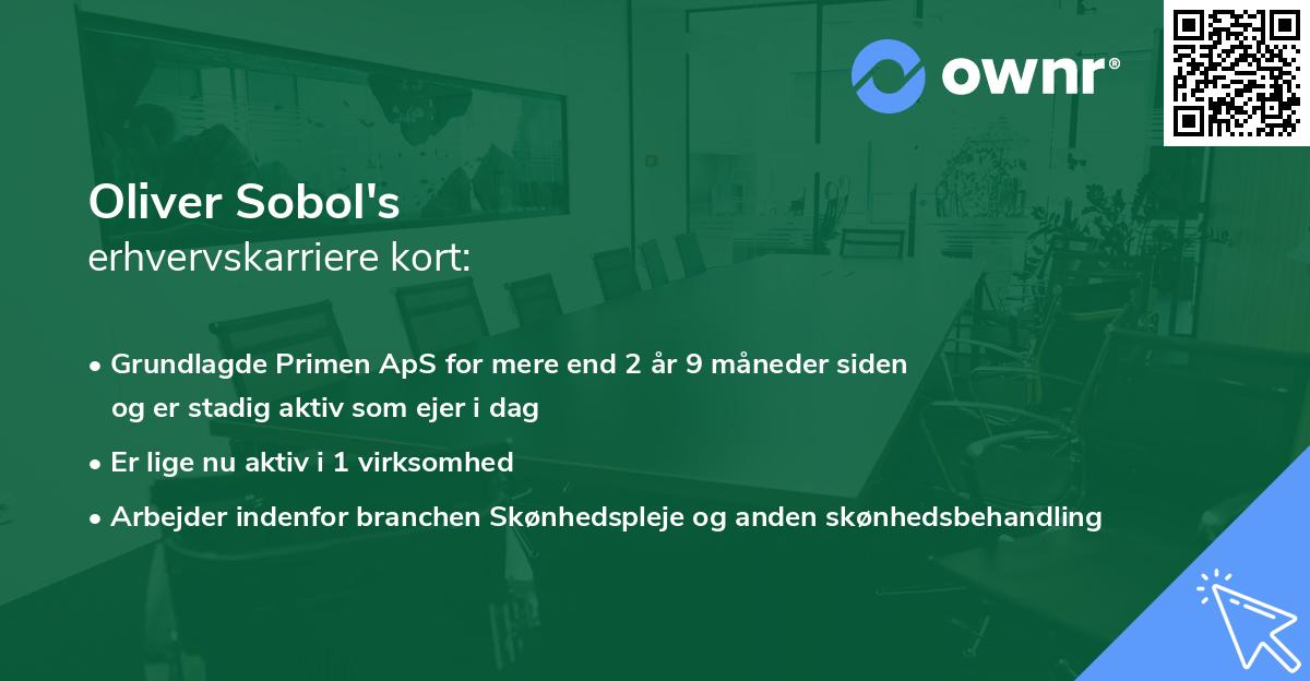 Oliver Sobol's erhvervskarriere kort