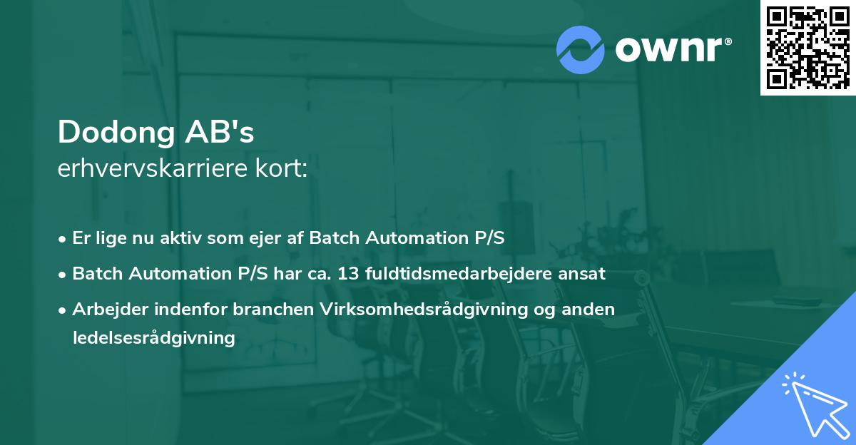 Dodong AB's erhvervskarriere kort