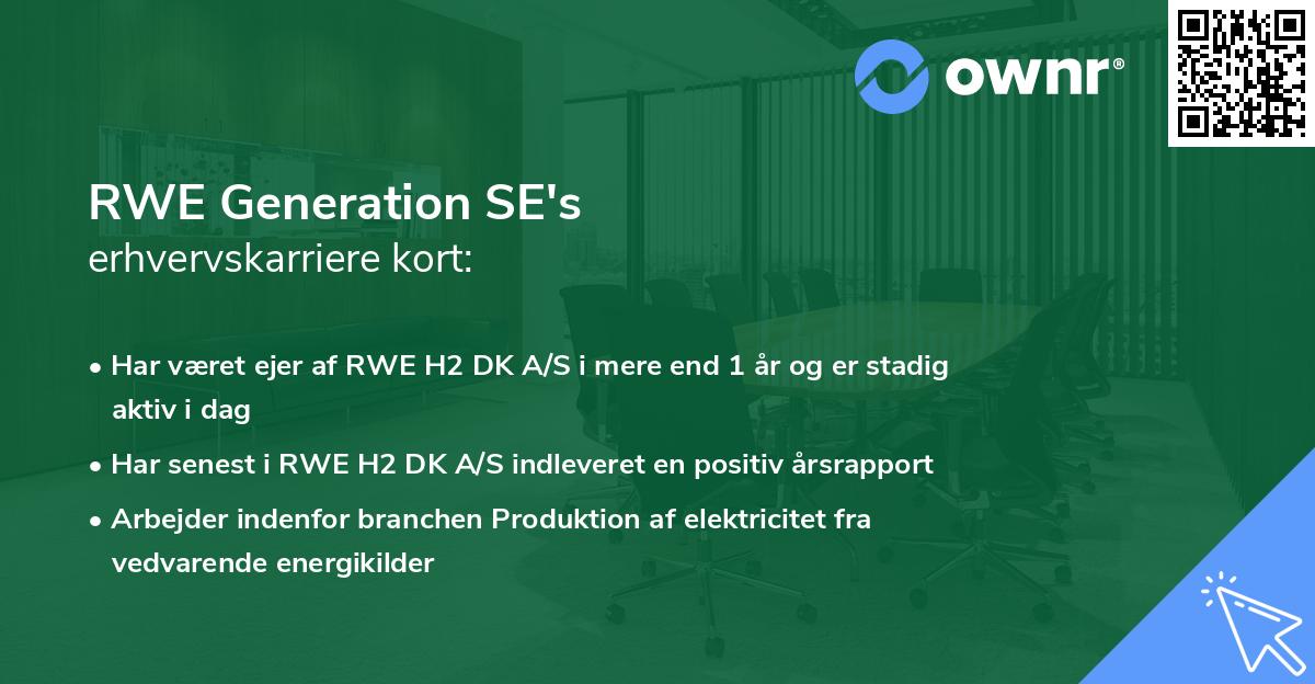 RWE Generation SE's erhvervskarriere kort