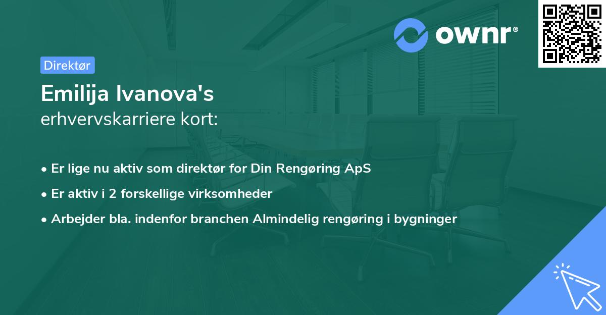 Emilija Ivanova's erhvervskarriere kort