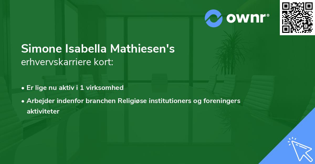 Simone Isabella Mathiesen's erhvervskarriere kort