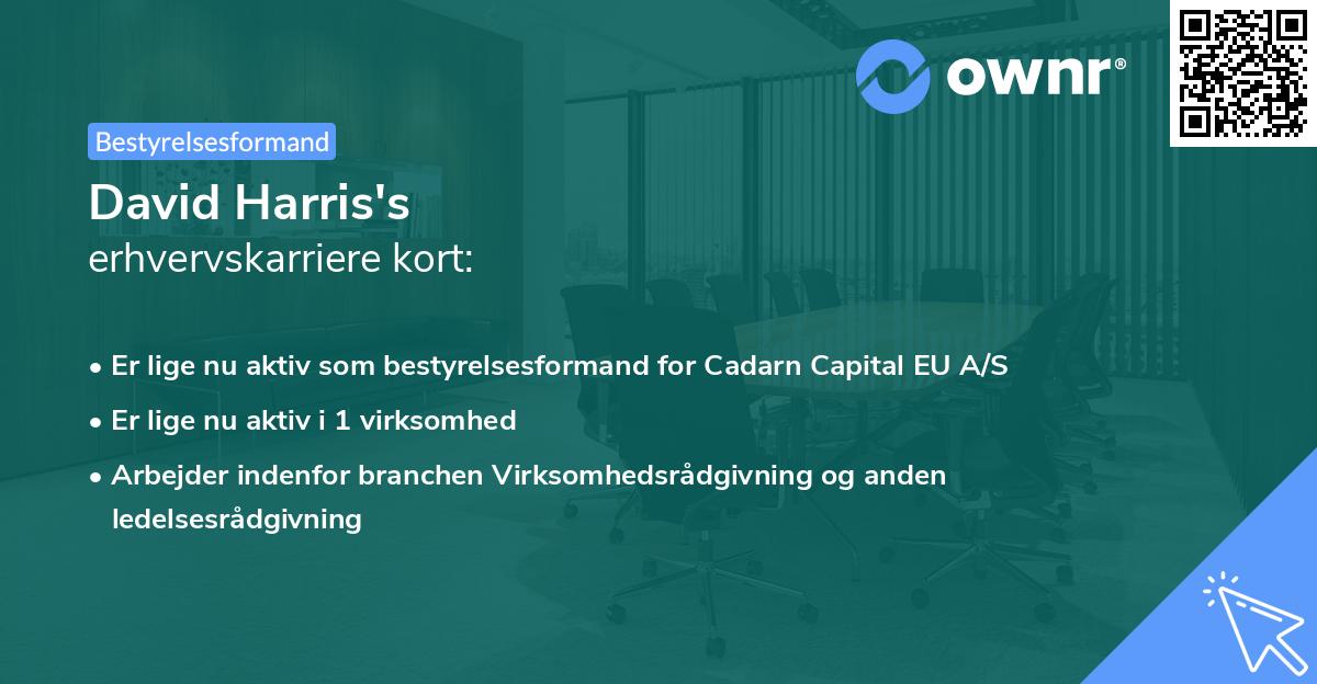 David Harris's erhvervskarriere kort