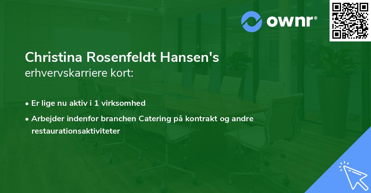 Christina Rosenfeldt Hansen's erhvervskarriere kort