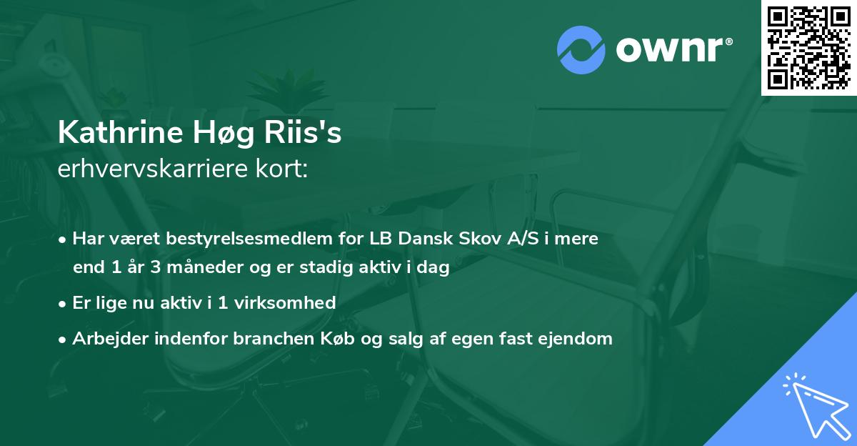 Kathrine Høg Riis's erhvervskarriere kort