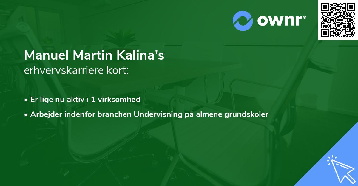 Manuel Martin Kalina's erhvervskarriere kort