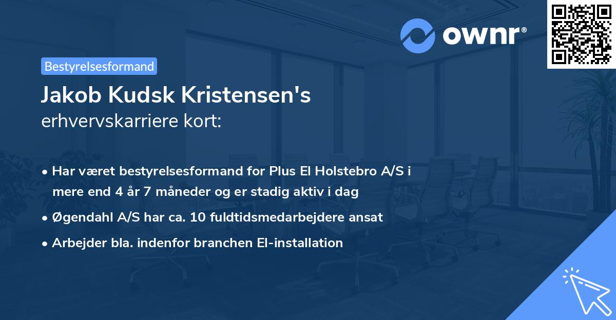 Jakob Kudsk Kristensen's erhvervskarriere kort