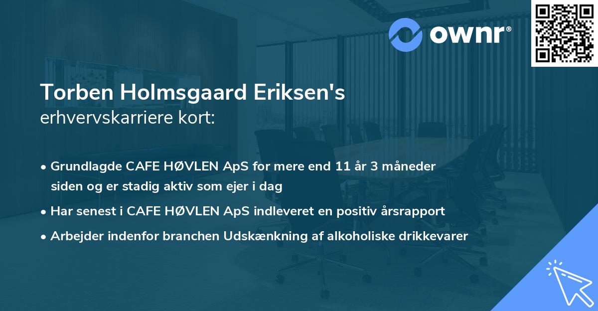 Torben Holmsgaard Eriksen's erhvervskarriere kort
