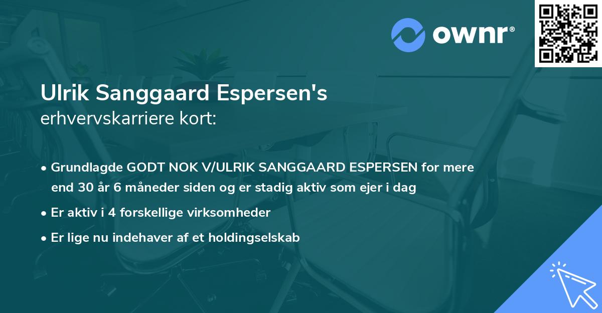 Ulrik Sanggaard Espersen's erhvervskarriere kort