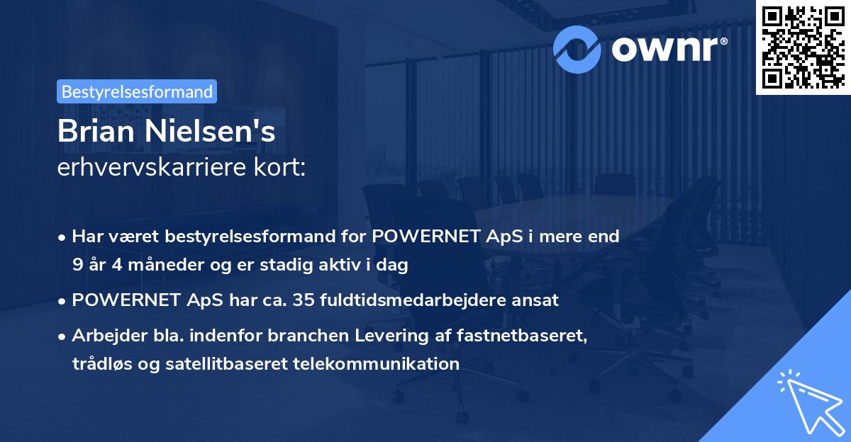Brian Nielsen's erhvervskarriere kort