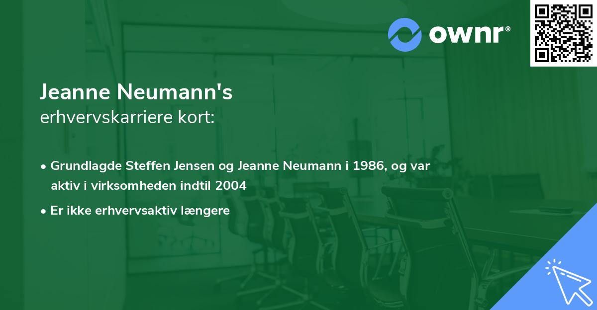 Jeanne Neumann's erhvervskarriere kort