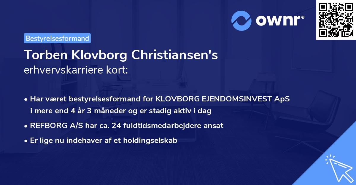 Torben Klovborg Christiansen's erhvervskarriere kort