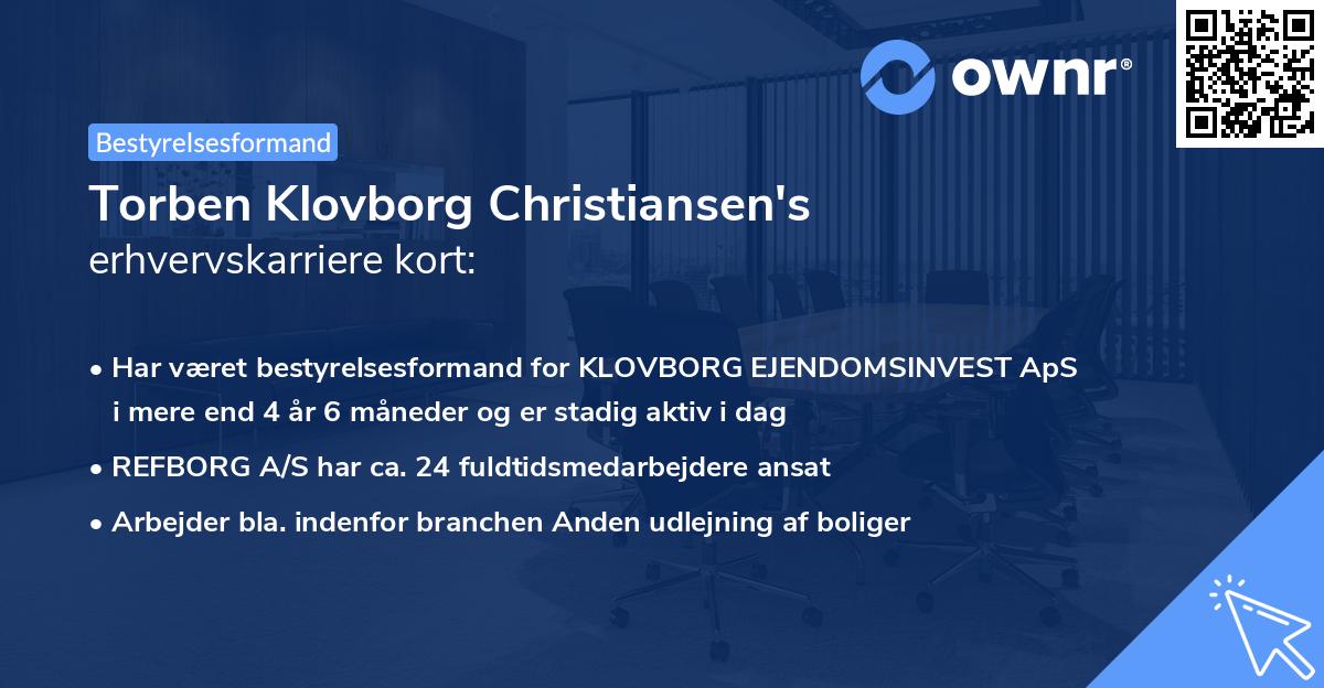 Torben Klovborg Christiansen's erhvervskarriere kort