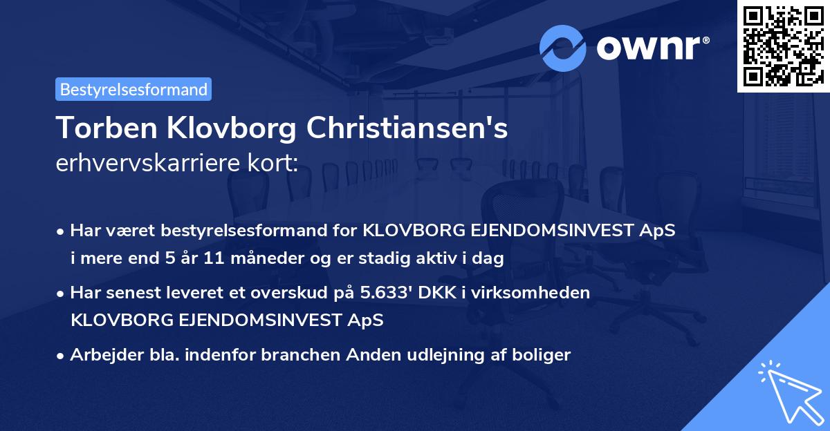 Torben Klovborg Christiansen's erhvervskarriere kort