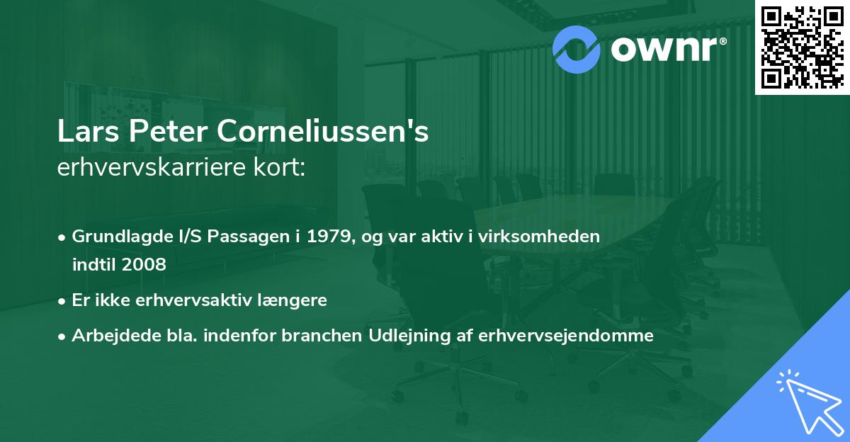 Lars Peter Corneliussen's erhvervskarriere kort