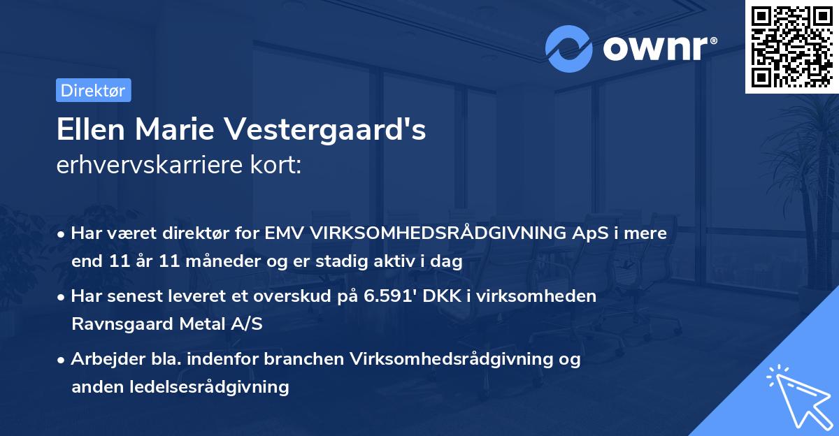 Ellen Marie Vestergaard's erhvervskarriere kort