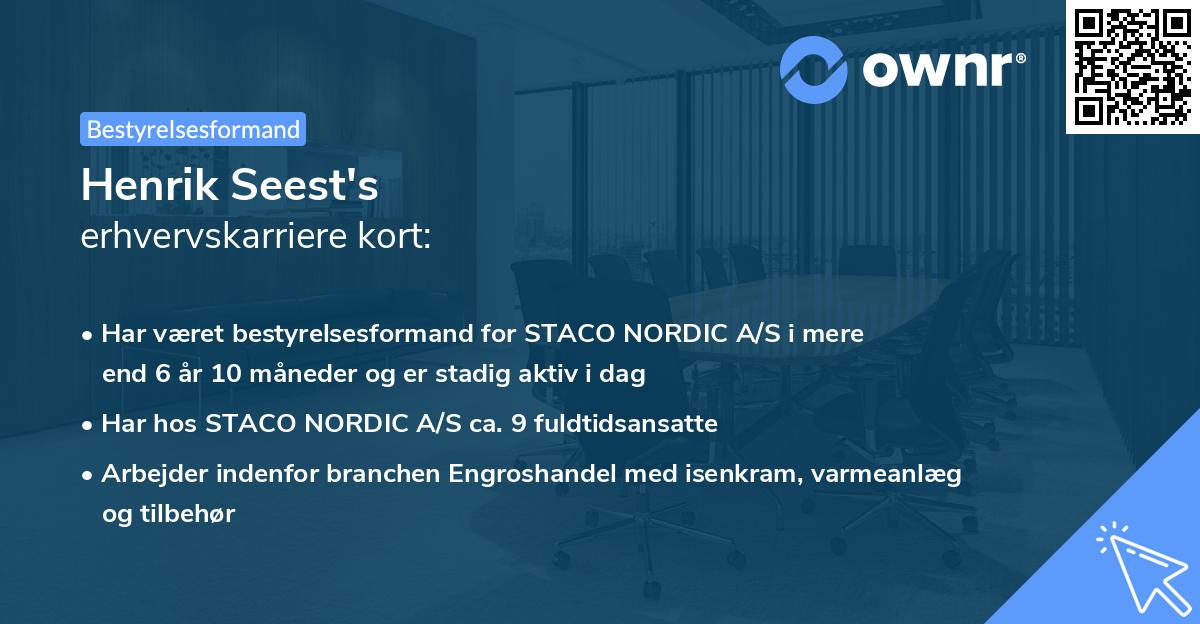 Henrik Seest's erhvervskarriere kort