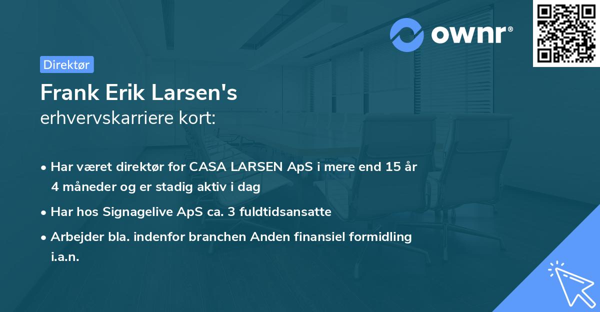 Frank Erik Larsen's erhvervskarriere kort