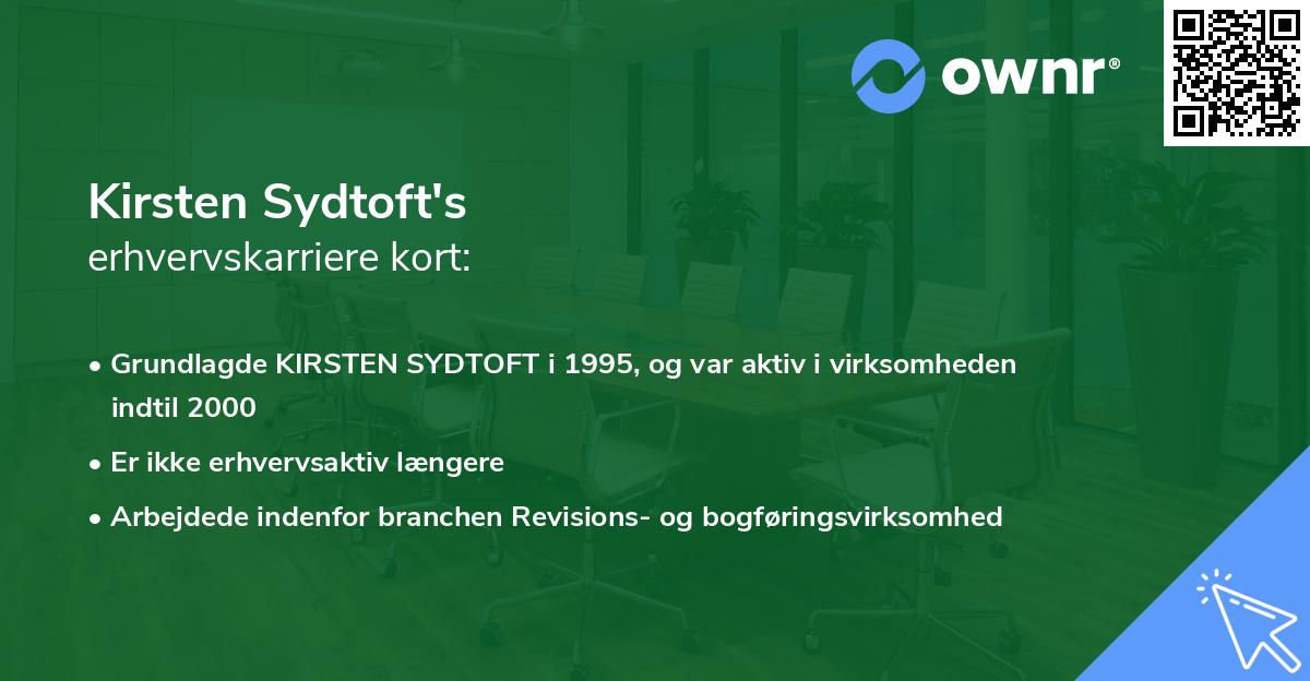 Kirsten Sydtoft's erhvervskarriere kort