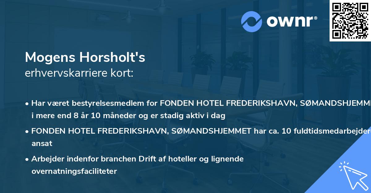 Mogens Horsholt's erhvervskarriere kort