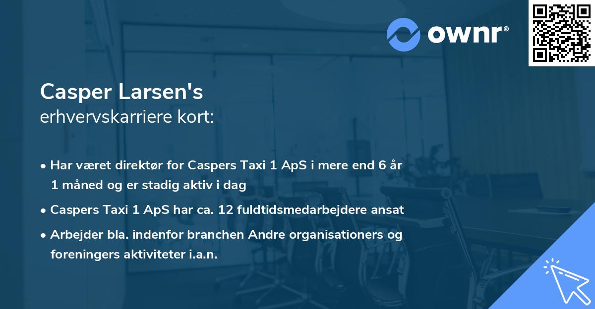 Casper Larsen's erhvervskarriere kort