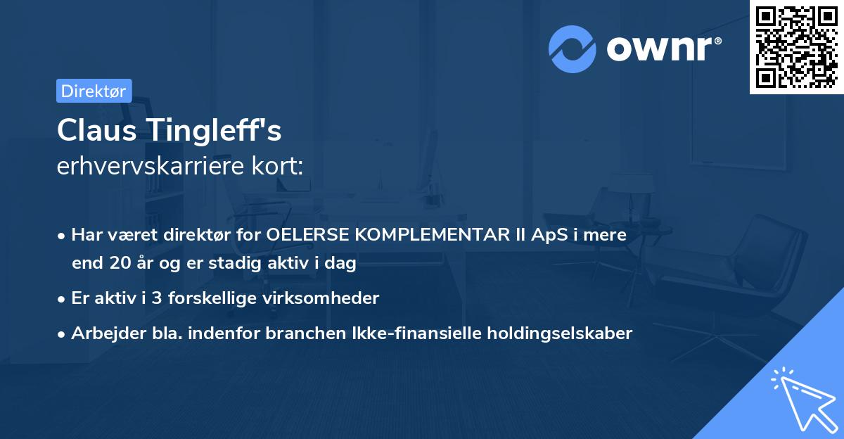 Claus Tingleff's erhvervskarriere kort