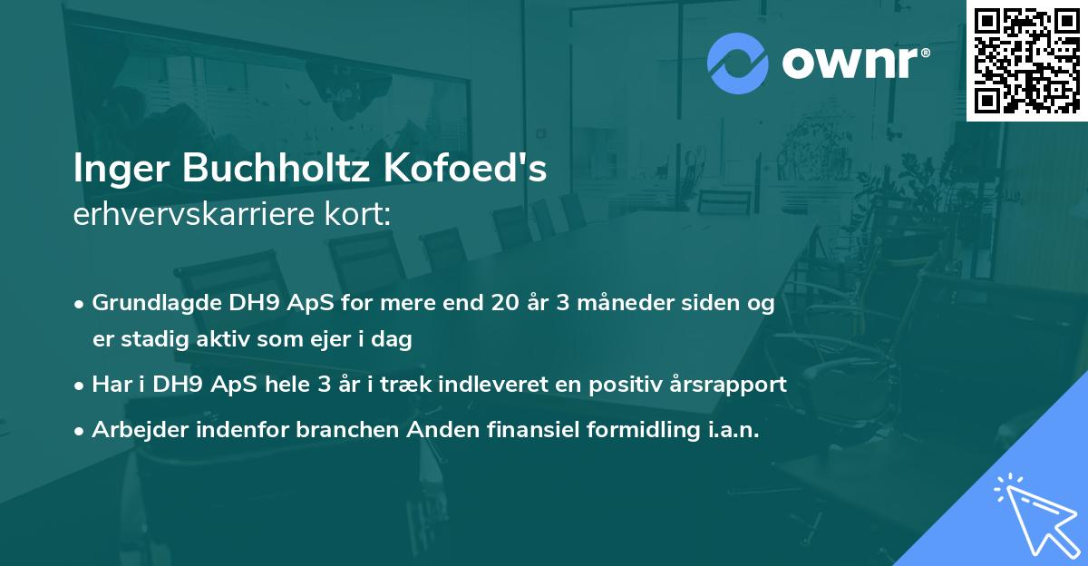 Inger Buchholtz Kofoed's erhvervskarriere kort