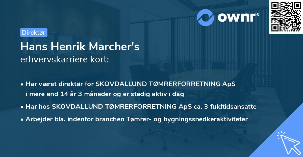 Hans Henrik Marcher's erhvervskarriere kort