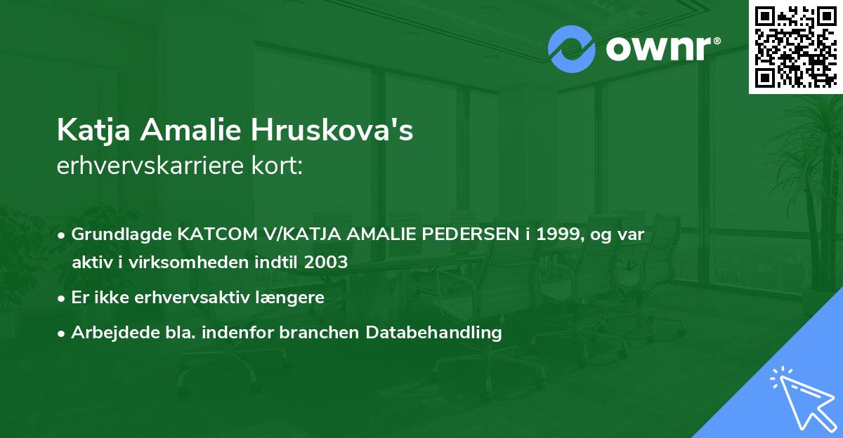 Katja Amalie Hruskova's erhvervskarriere kort